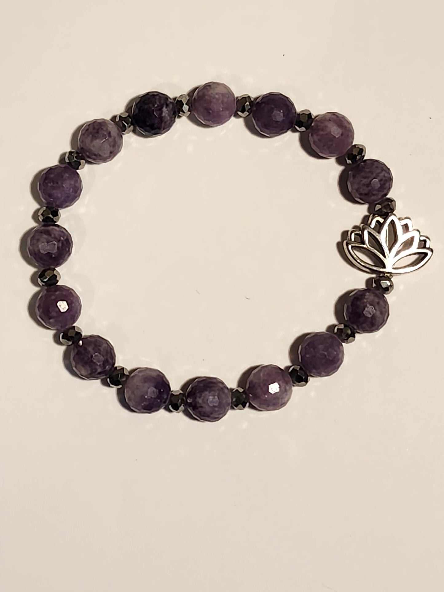 Amethyst Faceted Lotus Bracelet