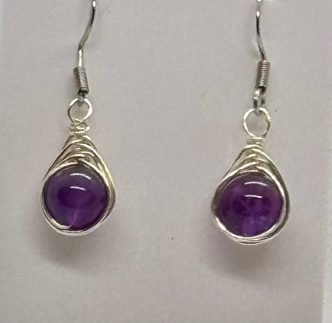 Amethyst Wire Wrapped Earrings