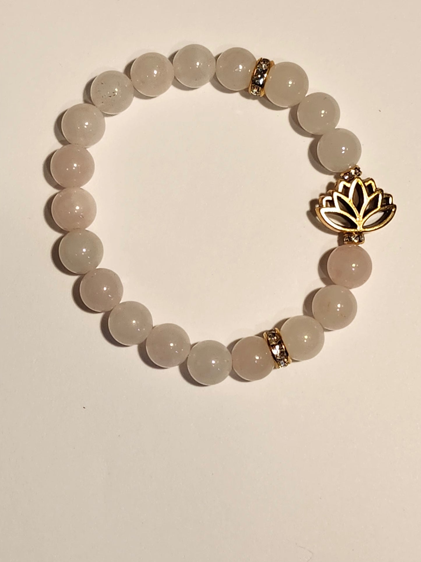 Brazilian Rose Quartz Lotus Bracelet