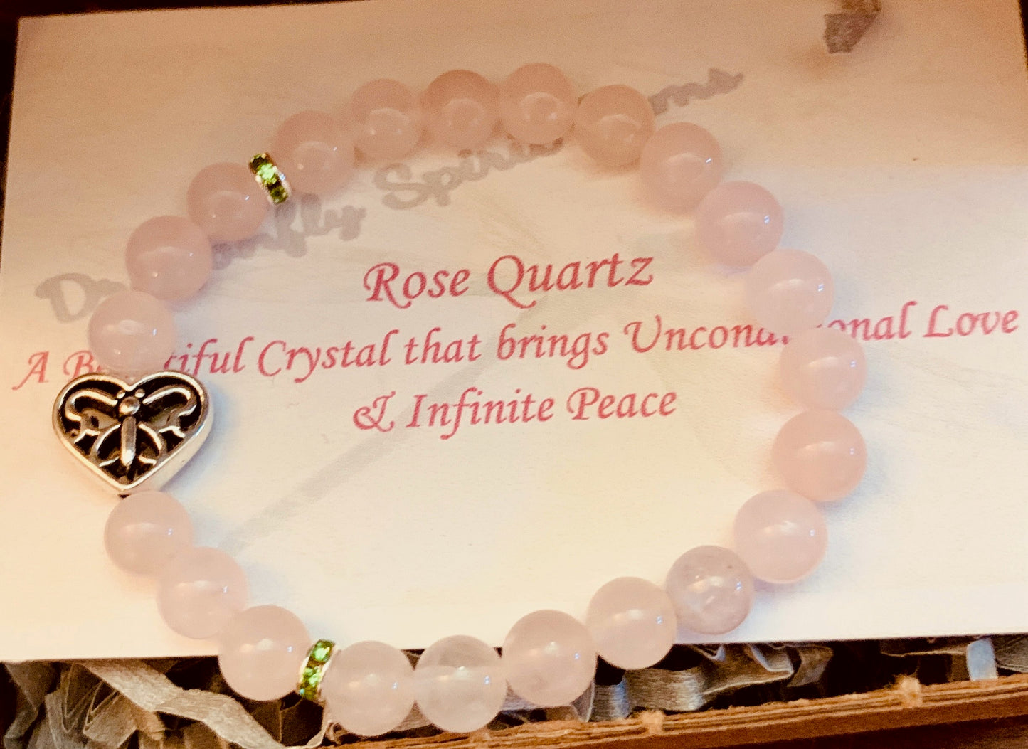 Rose Quartz Heart Bracelet