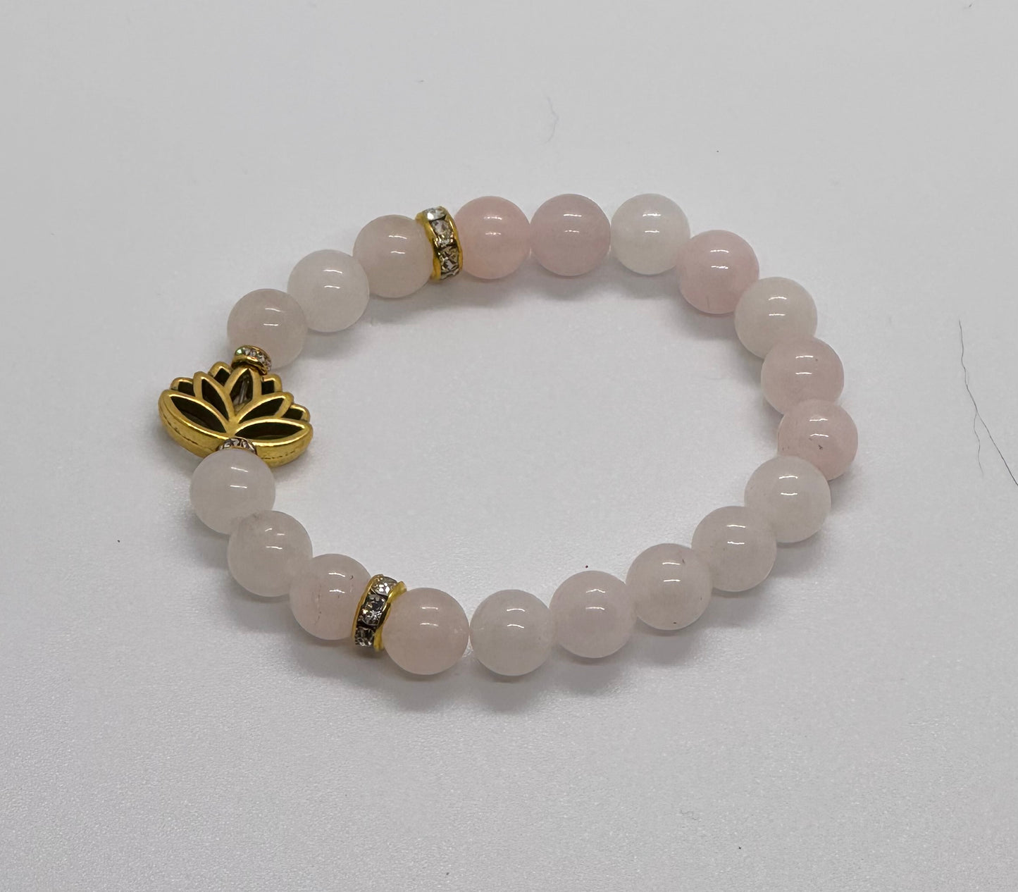 Brazilian Rose Quartz Lotus Bracelet