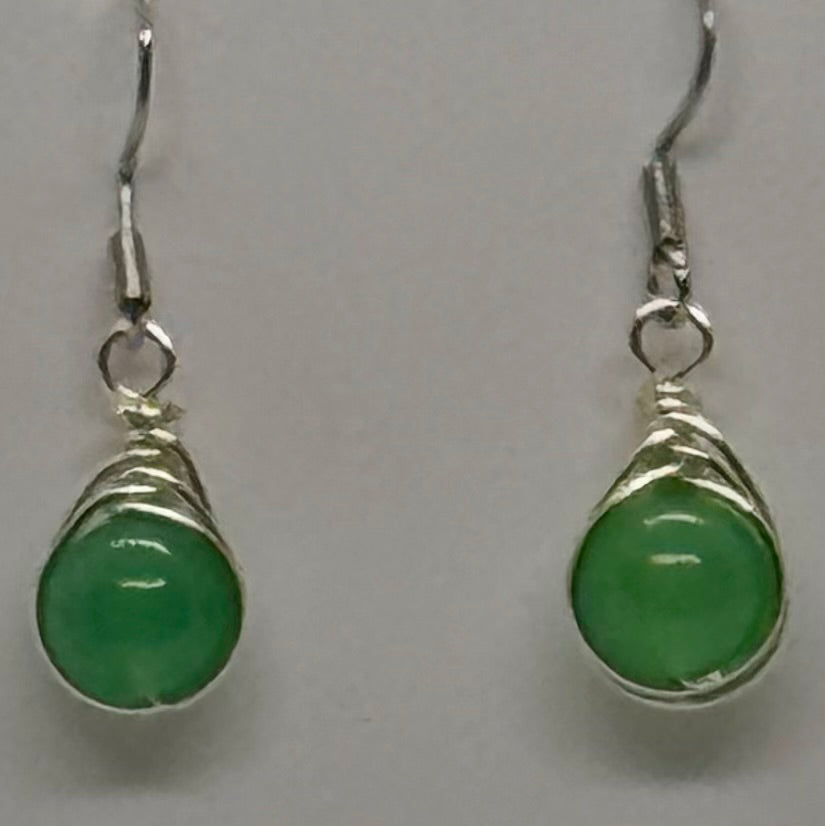 Aventurine Wire Wrapped Earrings