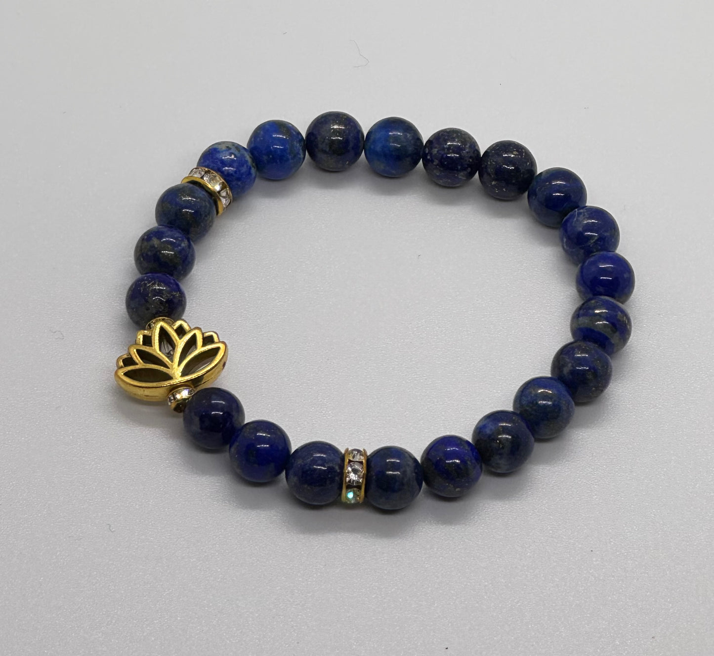 Lapis Lazuli Gold Lotus Bracelet